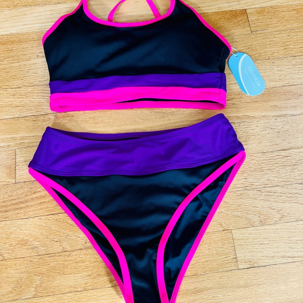 Black and Purple Bikini Set New with Tags